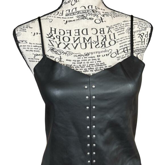 NWT BlankNYC Size XS ‘Close The Deal’ Black Vegan Leather Stud Mini Dress - Picture 5 of 7
